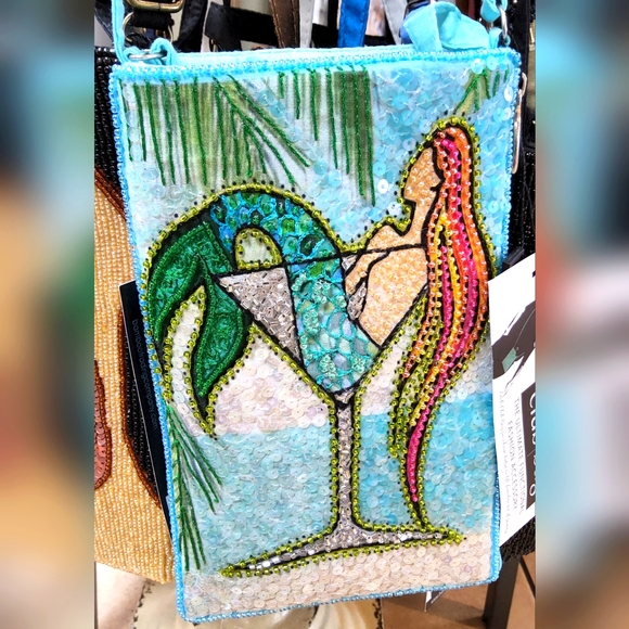 Long strap beaded shoulder bag - Picture 1 of 1